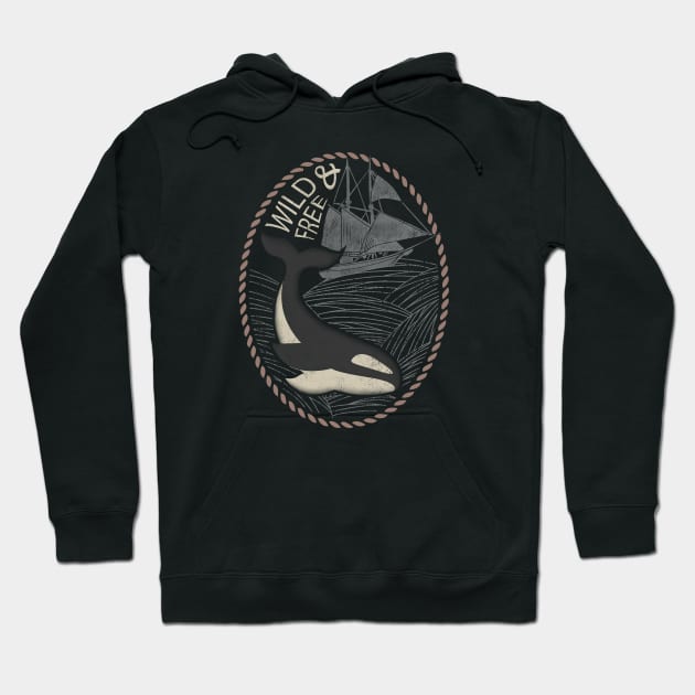 Orca Whale - Wild and Free Animal Ocean Hoodie by mybeautypets